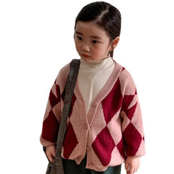 Baby Kid Unisex Checked Cardigan Knitwear