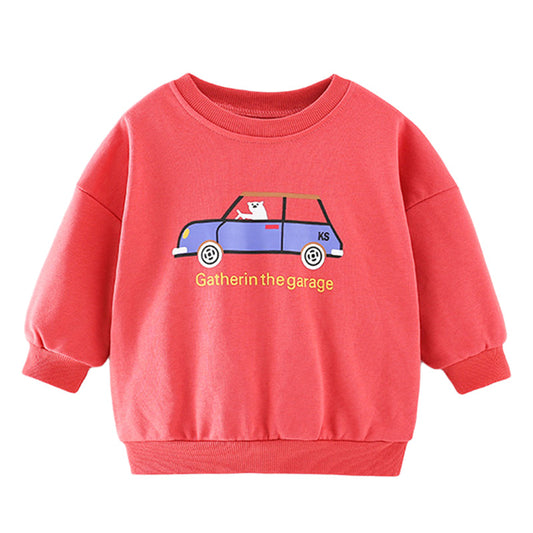 Baby Kid Boys Car Cartoon Print Hoodies Swearshirts