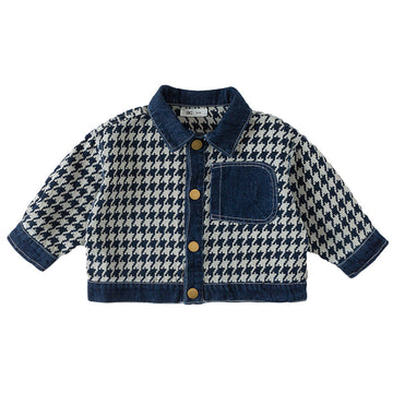 Baby Kid Unisex Houndstooth Jackets Outwears