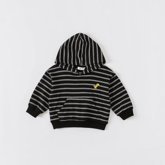 Baby Kid Boys Striped Dinosaur Embroidered Hoodies Swearshirts