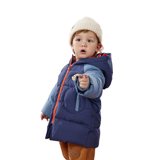 Baby Kid Unisex Color-blocking Animals Embroidered Coats