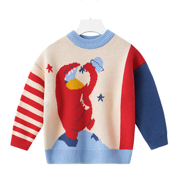 Baby Kid Boys Striped Cartoon Sweaters