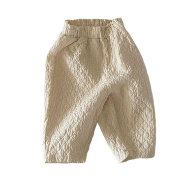 Baby Kid Unisex Solid Color Flower Print Pants