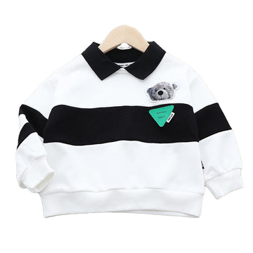 Baby Kid Boys Striped Cartoon Tops