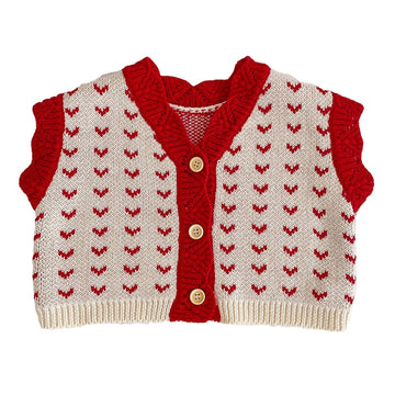 Baby Kid Girls Color-blocking Crochet Vests Waistcoats