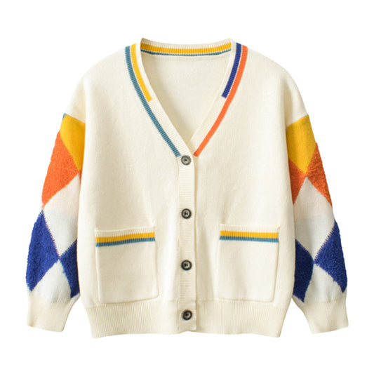 Baby Kid Girls Color-blocking Cardigan