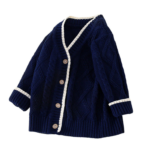 Baby Kid Unisex Color-blocking Cardigan