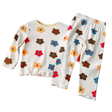 2 Pieces Set Baby Kid Girls Flower Print Tops And Pants