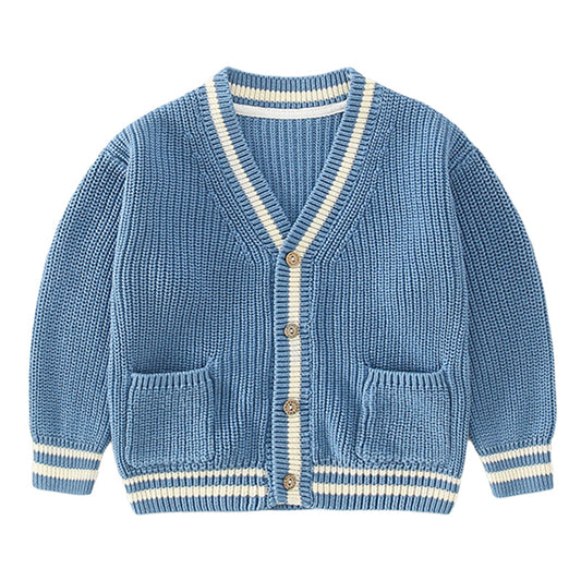 Cute Baby Kid Unisex Striped Cardigan Knitwear