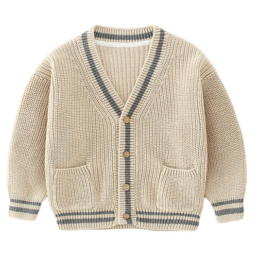 Cute Baby Kid Unisex Striped Cardigan Knitwear