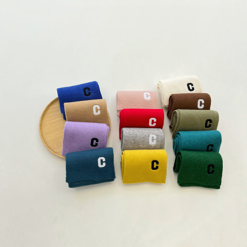 Unisex Embroidered Alphabet Accessories Scarves