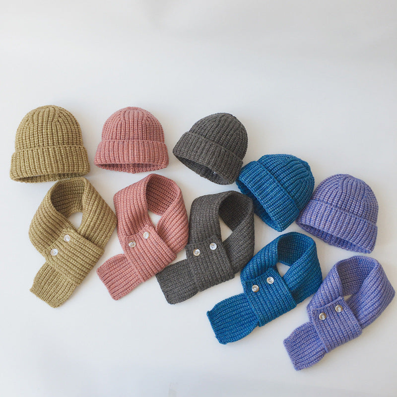 Kid Unisex Solid Color Accessories Hats Scarves