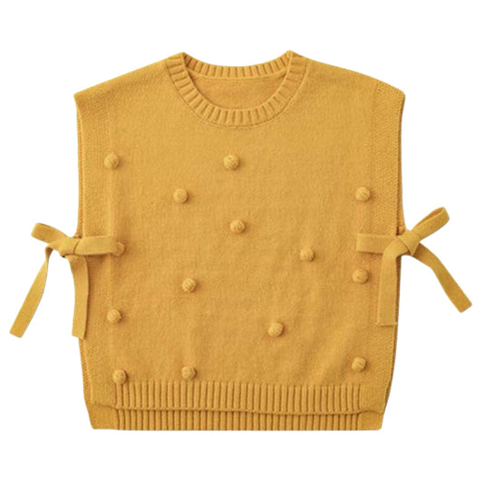 Cute Baby Kid Girls Solid Color Vests Waistcoats Knitwear