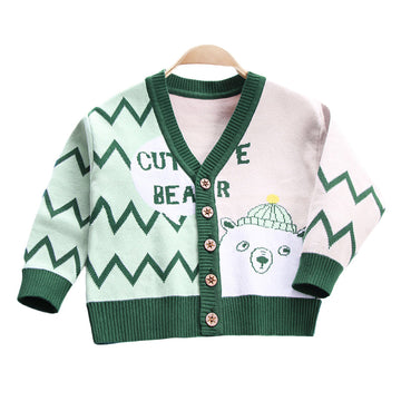 Baby Kid Boys Letters Animals Cartoon Crochet Cardigan