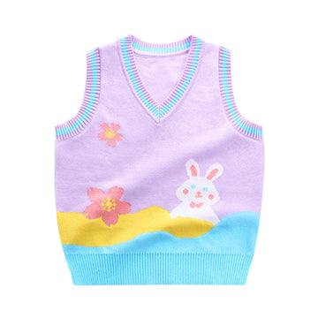 Baby Kid Girls Flower Cartoon Vests Waistcoats Knitwear