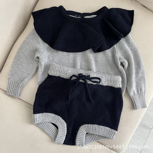 Baby Kid Girls Color-blocking Sweaters Knitwear