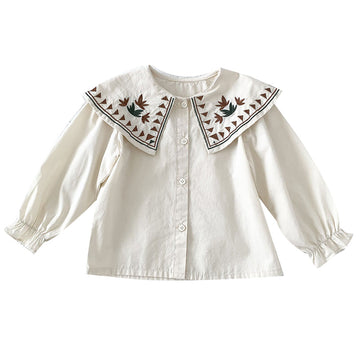 Baby Kid Girls Embroidered Blouses