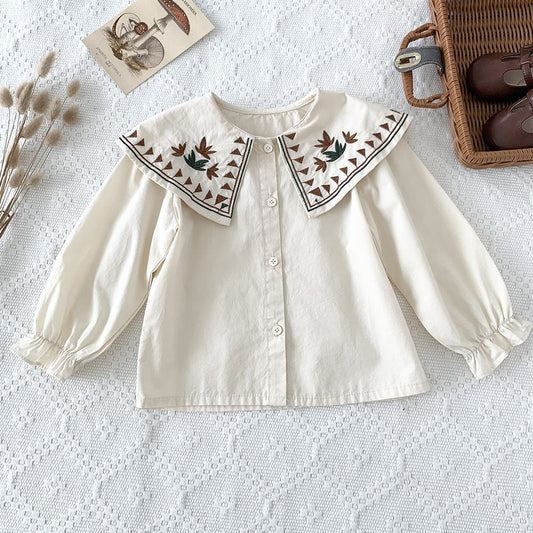 Baby Kid Girls Embroidered Blouses