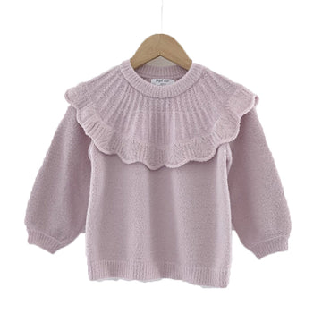 Baby Kid Girls Crochet Embroidered Sweaters