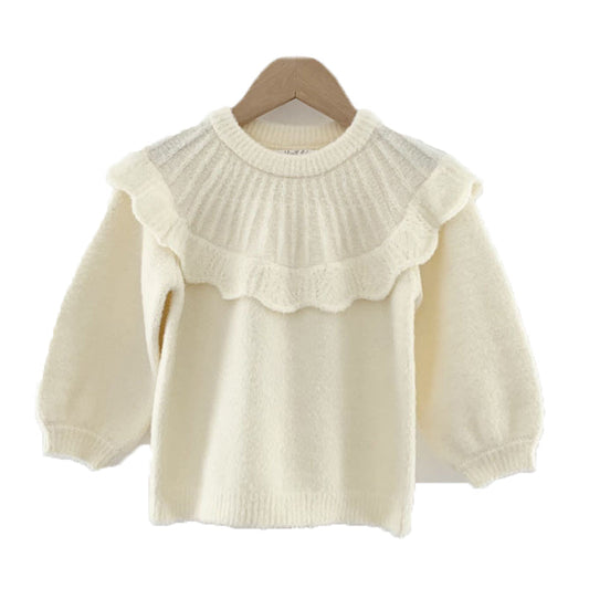 Baby Kid Girls Crochet Embroidered Sweaters