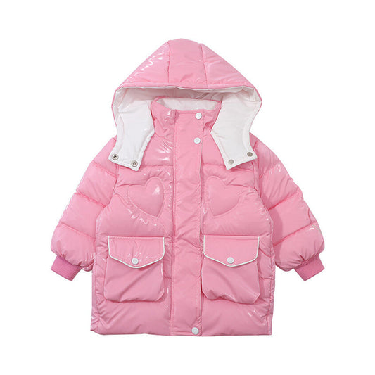 Baby Kid Girls Solid Color Letters Love heart Coats