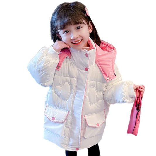 Baby Kid Girls Solid Color Letters Love heart Coats