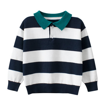 Baby Kid Boys Striped Polo Shirts Knitwear