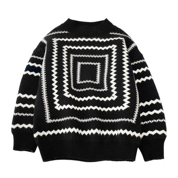 Kid Boys Crochet Print Sweaters