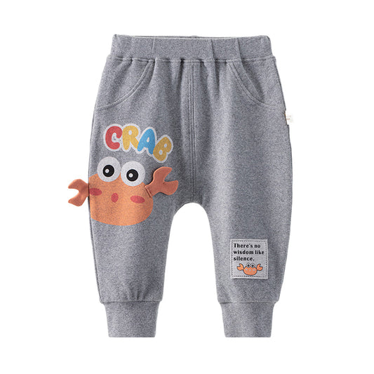 Baby Kid Boys Letters Cartoon Print Pants