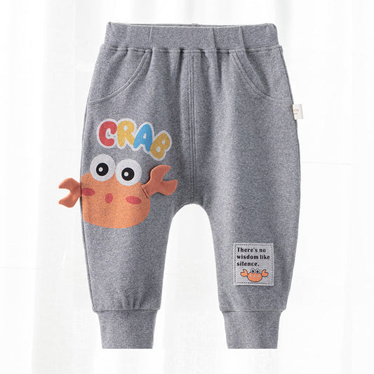 Baby Kid Boys Letters Cartoon Print Pants