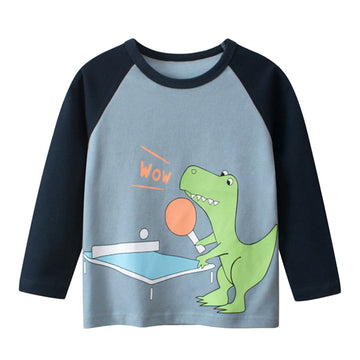 Baby Kid Boys Letters Dinosaur Print Tops