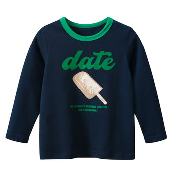 Baby Kid Unisex Letters Color-blocking Cartoon Print Tops