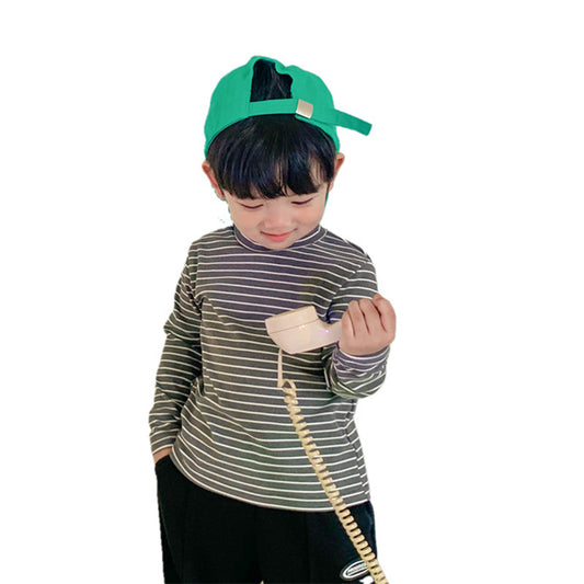 Baby Kid Boys Striped Color-blocking Tops