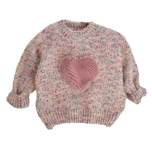 Baby Kid Girls Love heart Crochet Sweaters