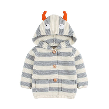 Baby Kid Girls Striped Color-blocking Cardigan