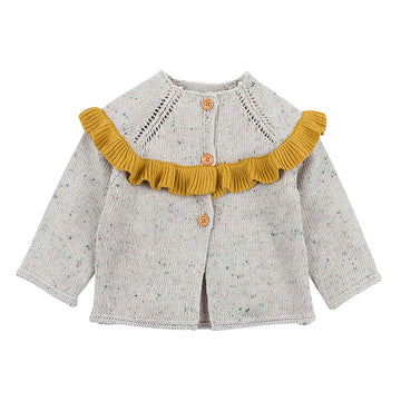 Baby Kid Girls Color-blocking Crochet Cardigan