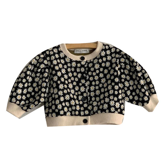 Baby Kid Girls Flower Cardigan