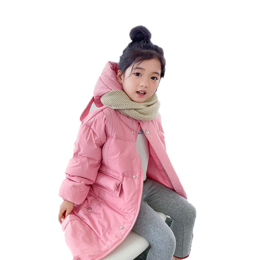 Kid Girls Solid Color Cartoon Coats