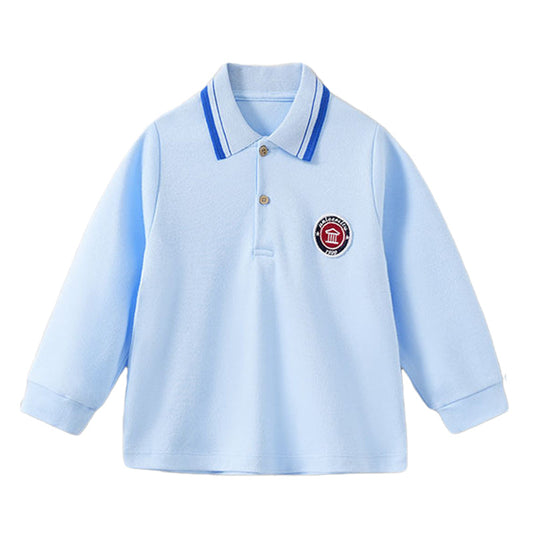 Baby Kid Unisex Striped Letters Print Polo Shirts