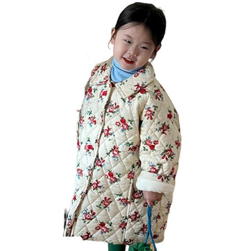 Baby Kid Girls Flower Print Coats