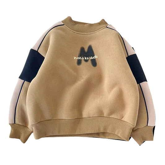 Baby Kid Unisex Letters Color-blocking Hoodies Swearshirts