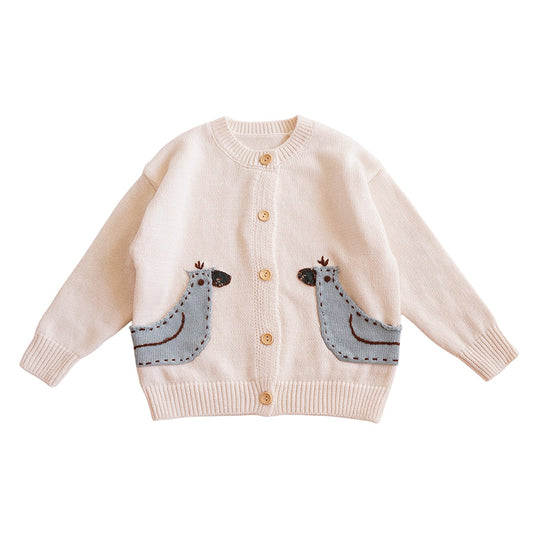 Baby Kid Girls Cartoon Cardigan Knitwear