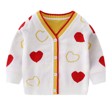 Baby Kid Unisex Love heart Crochet Cardigan