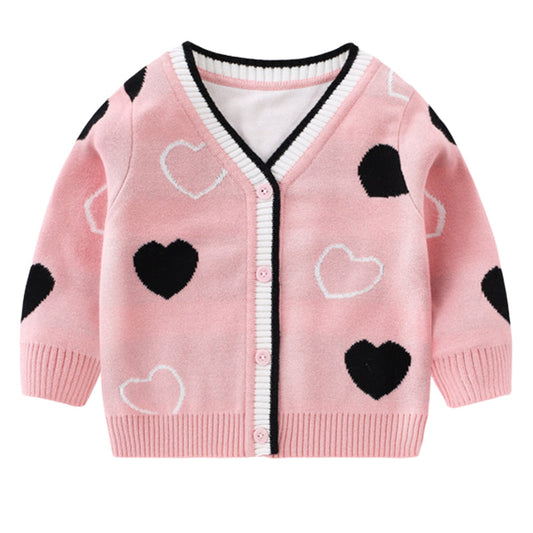 Baby Kid Unisex Love heart Crochet Cardigan