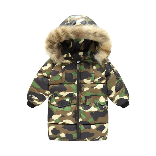 Kid Big Kid Unisex Solid Color Camo Coats