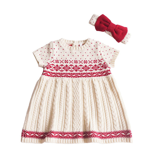 Baby Girls Striped Knitwear Dresses