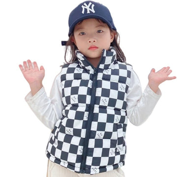 Kid Unisex Checked Vests Waistcoats