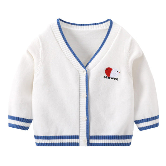 Baby Kid Unisex Letters Animals Cardigan Knitwear