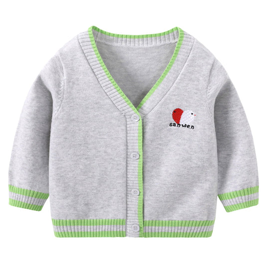 Baby Kid Unisex Letters Animals Cardigan Knitwear