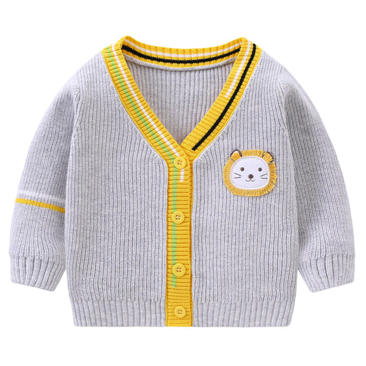 Baby Kid Unisex Color-blocking Cartoon Crochet Cardigan